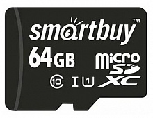 Карта памяти micro Secure Digital 64GB micro SDHC + адапт.SD  (Class10) Smart Buy LE  