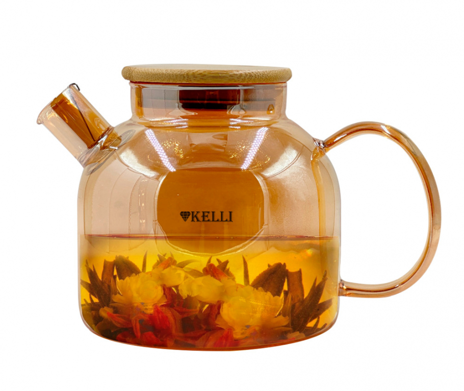 Чайник заварочный "Kelli" жаропрочное стекло 1,2 арт KL-3293 (1x24) 