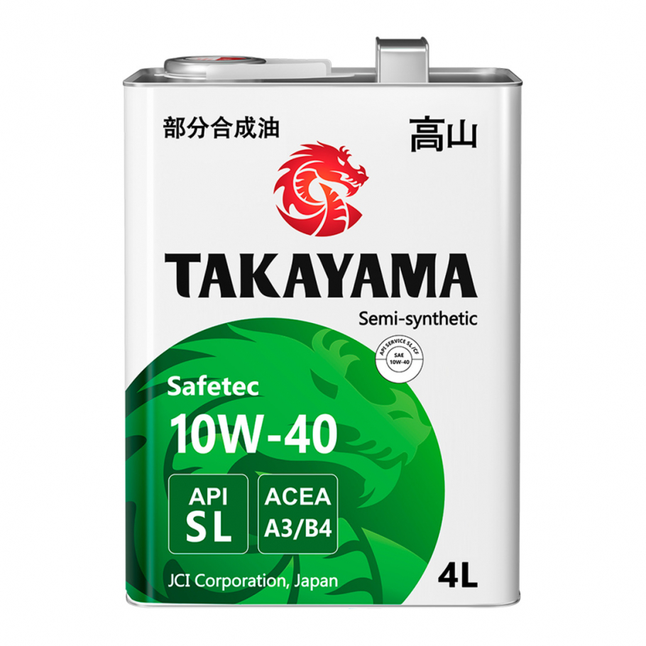 Масло TAKAYAMA SAE 10W-40 API SL, ACEA A3/B4 синт. 4л п/синт 