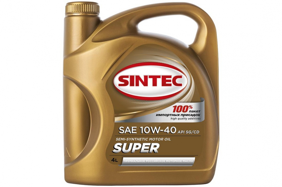 Масло Sintec Супер SAE 10w40 API SG/CD 4л синт. 