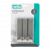 Крючок навесной тм VETTA, 2,2х12см, нерж.сталь 430, 3шт 