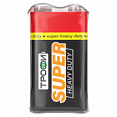 Батарейка Трофи крона SUPER HEAVY DUTY солевая 6F22-1S 