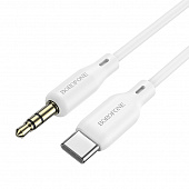 Переходник для подключения аудиоаппаратуры с Type-C на 3,5 штекер 1м, Borofone BL18 (black/white) 