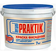 Краска В/д фасадная Bergauf Praktik полиакриловая для наружных работ 7 кг 