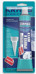Герметик силикон. KRASS д/кухни и ванны б/цв 80мл 